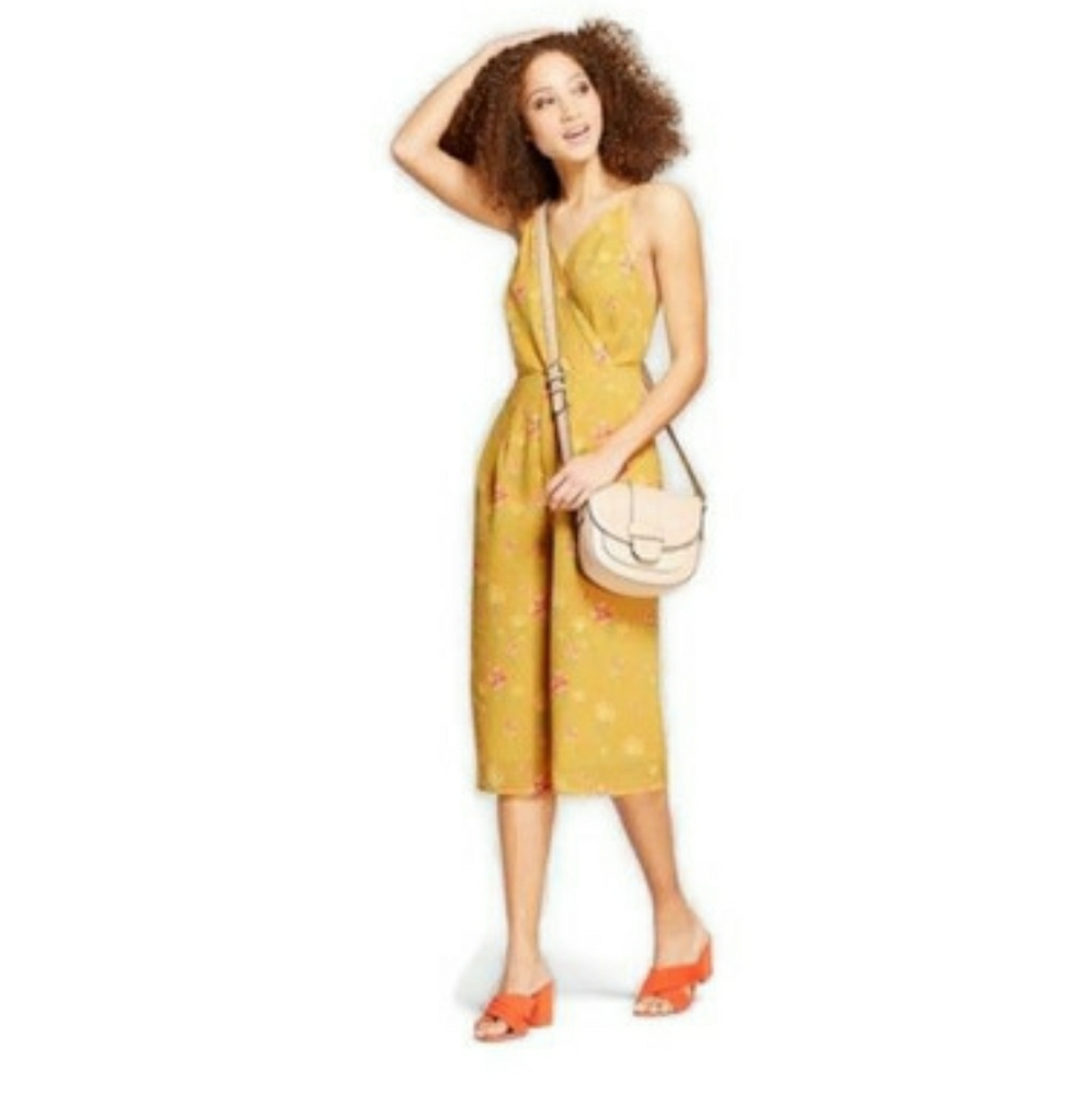 Mustard Yellow Floral Romper